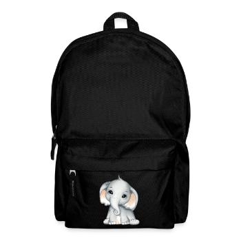 Baby Elephant Funny Sweet T-shirt Gift Idea - Backpack - black - Front