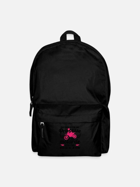 Moto Vélo Anniversaire Motocross Femme Idée Cadeau - Sac à dos - noir