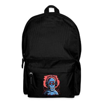 Zombie Affe mit blauen Kopfhörern - Rucksack - Schwarz - Vorne