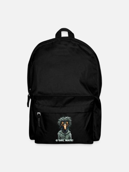 G'day Mate: Australischer Emu Cartoon - Rucksack - Schwarz