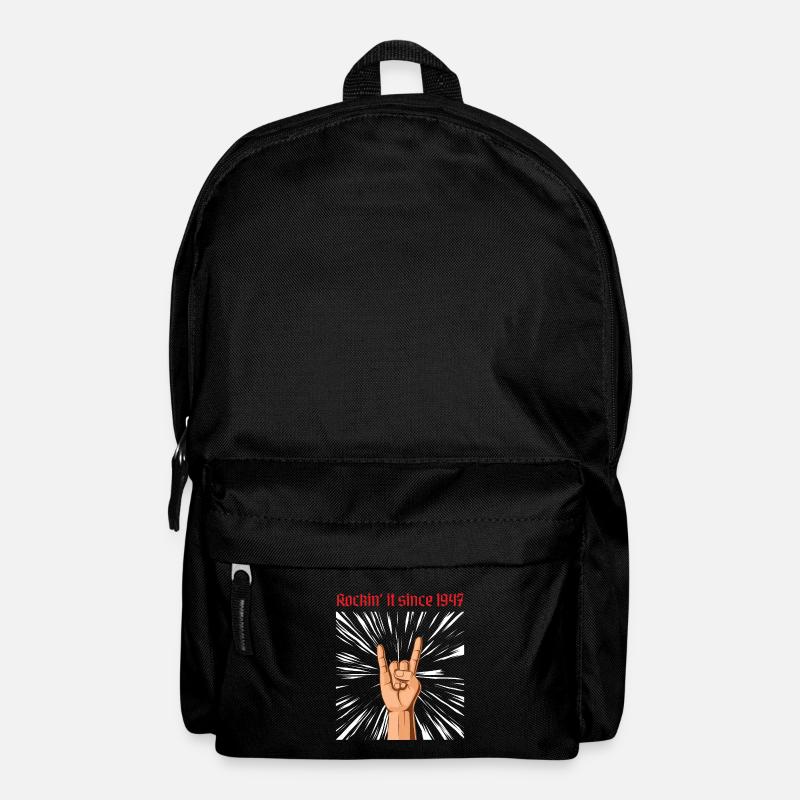 Rockin it since 1947 Heavy Metal Birthday Greeting - Backpack - black