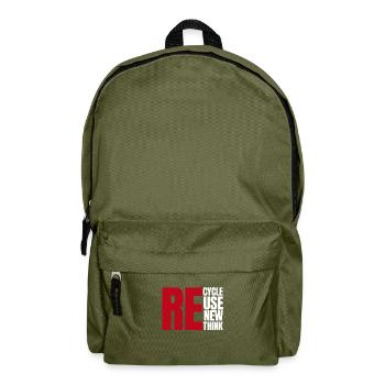 Recycle Reuse Renew Rethink Wind Turbine - Wind - Rucksack - Olivgrün - Vorne
