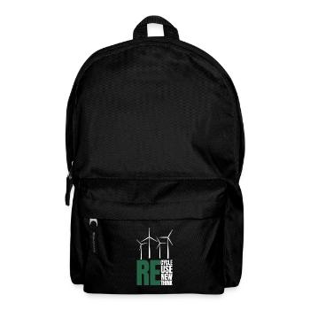 Recycle Reuse Renew Rethink Wind Turbine - Wind - Rucksack - Schwarz - Vorne