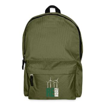 Recycle Reuse Renew Rethink Wind Turbine - Wind - Rucksack - Olivgrün - Vorne