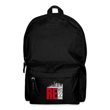 Recycle Reuse Renew Rethink Wind Turbine - Wind - Rucksack - Schwarz - Vorne