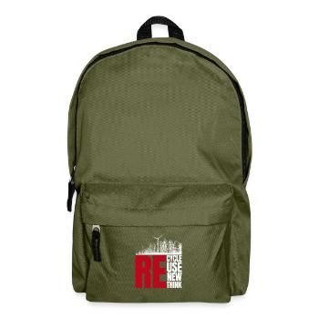Recycle Reuse Renew Rethink Wind Turbine - Wind - Rucksack - Olivgrün - Vorne