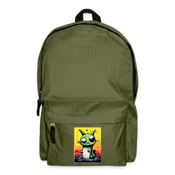 Schwindelig und verwirrte Haustier Katze - Rucksack - Olivgrün - Vorne