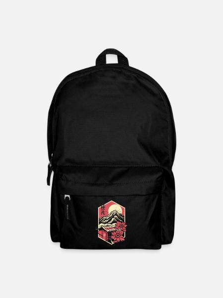 Japanese Flowers and Temple Flowers - Backpack - black