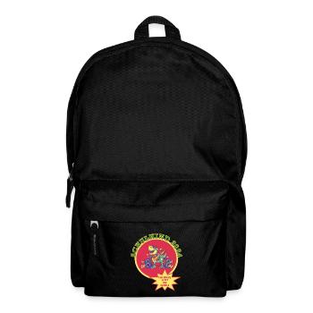 Schulkind 2024 rockender Dino Dinosaurier Schule - Rucksack - Schwarz - Vorne