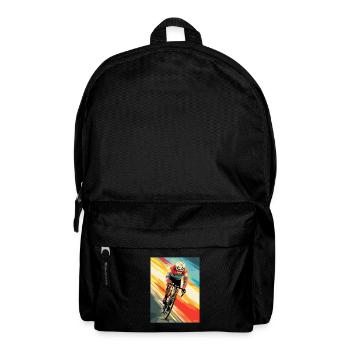 Moderne Kunst bunte Streifen und Straßen Radsport - Rucksack - Schwarz - Vorne