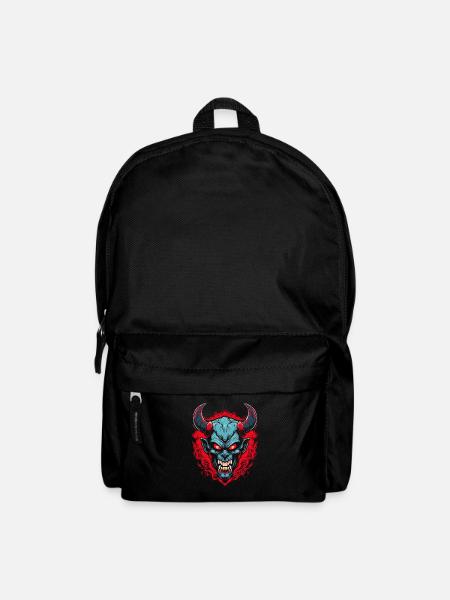 Mittelalterliche Flammen und Teufel oder Dämon - Rucksack - Schwarz