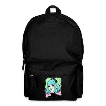 Candy Colored Cartoon Anime Girl - Backpack - black - Front
