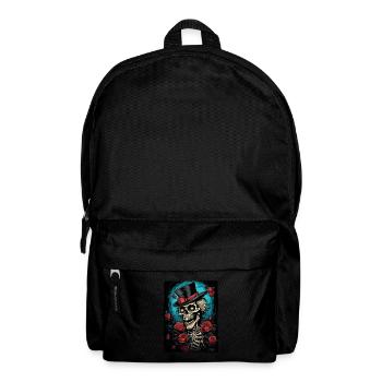 Skull Skeleton Gentleman and Roses - Backpack - black - Front