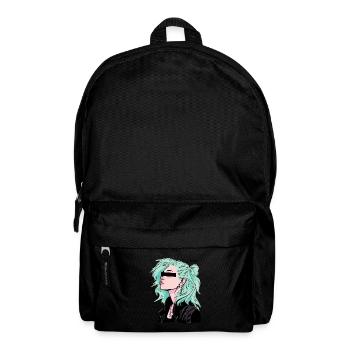 Anonymes Cartoon-Rocker-Mädchen - Rucksack - Schwarz - Vorne