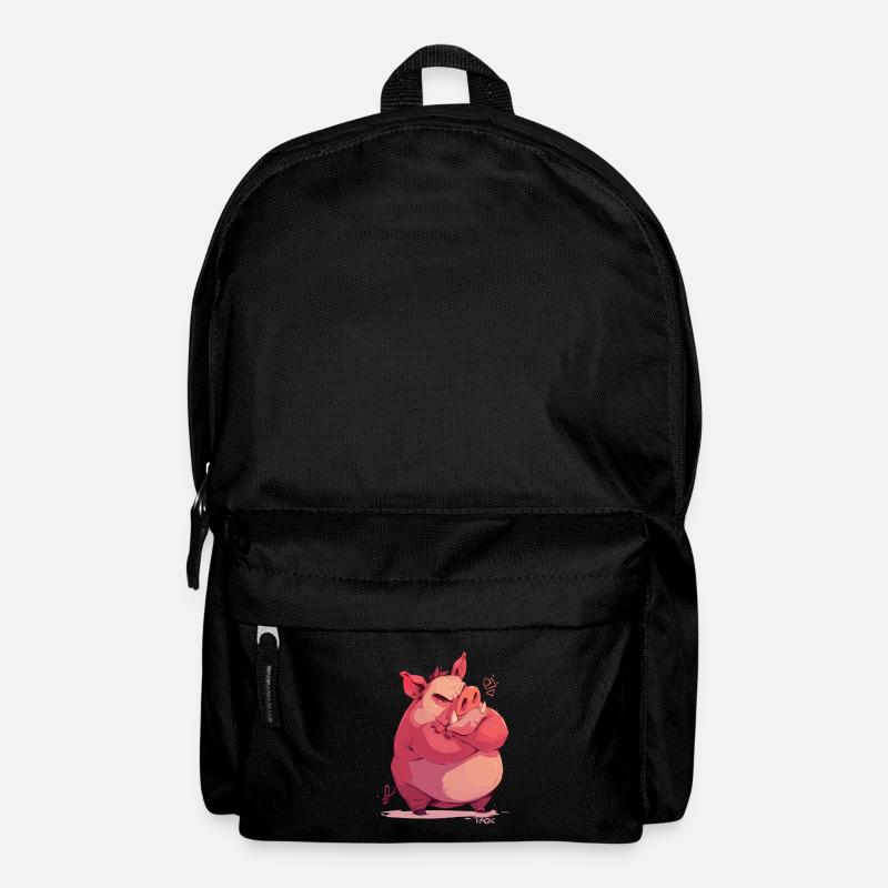 Verärgertes und beleidigtes Schwein - Rucksack - Schwarz