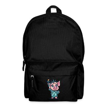 Lady Pig of Funny: Liberty Pig Statue - Backpack - black - Front