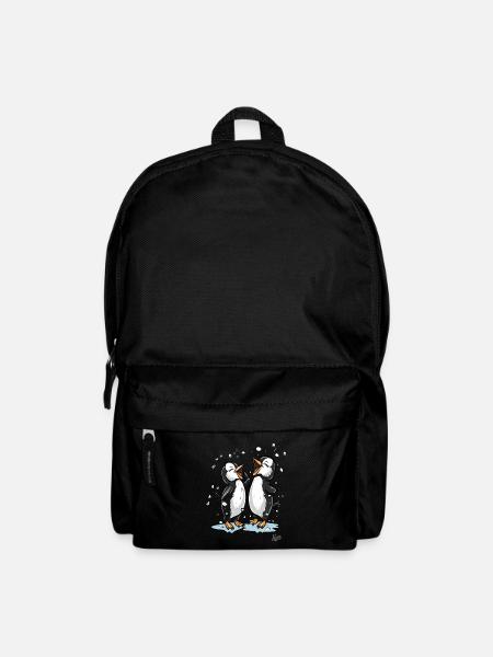 Singende glückliche kleine Pinguine - Rucksack - Schwarz
