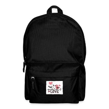 Deux oiseaux aimants, amour d’oiseau - Sac à dos - noir - Devant