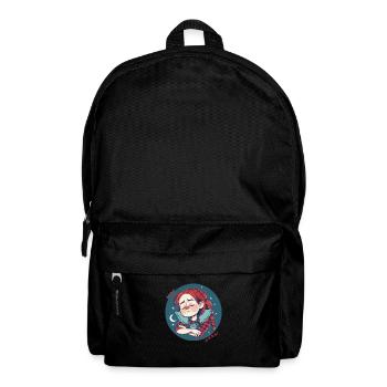 Schlafen, rothaariges Mädchen mit Mond und Sternen - Rucksack - Schwarz - Vorne