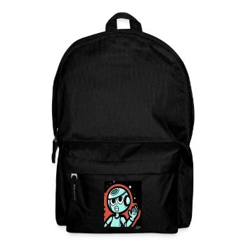 The Silence of Space: Funny Astronaut Cartoon - Rucksack - Schwarz - Vorne