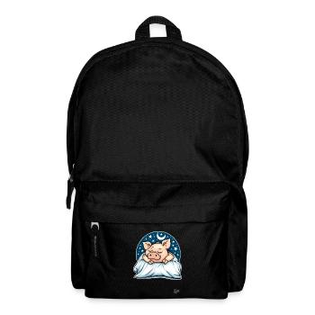 tired sleeping pig with moon and stars - Backpack - black - Front