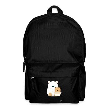 Big Bear and Little Bear in a Coffee Cup - Backpack - black - Front
