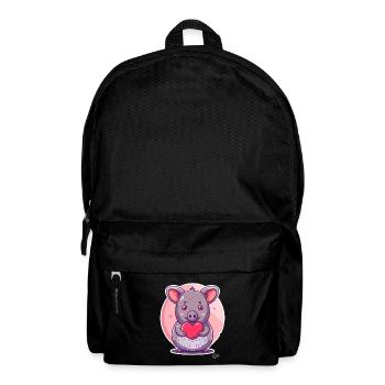 süßes Chinchilla Schwein mit Herz und Liebe - Rucksack - Schwarz - Vorne