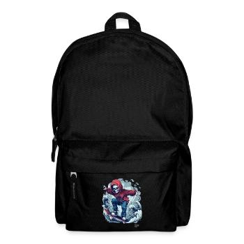 Cool skater skeleton skateboarding in the sky - Backpack - black - Front