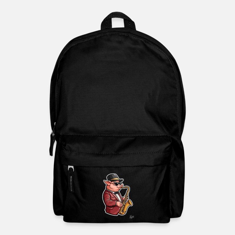 Jazz Tröten vom Feinsten, Saxophon-Schwein - Rucksack - Schwarz