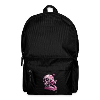 Pink Primate Skull & Flamingo: Tropical Vibes - Backpack - black - Front