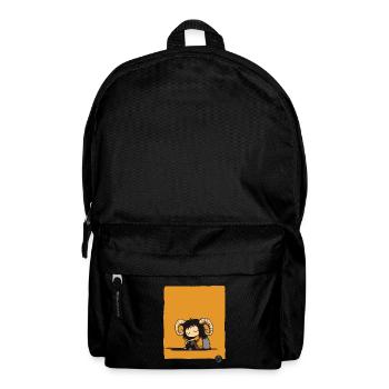 Sad Pan Girl with Goat Horns - Backpack - black - Front
