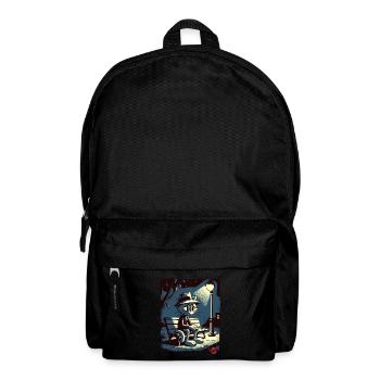 a night in the park and a melancholic cat - Backpack - black - Front