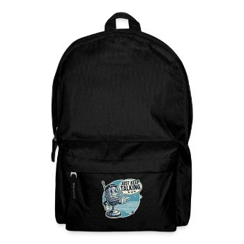 Vintage Cartoon Microphone, Just Keep Talking - Backpack - black - Front