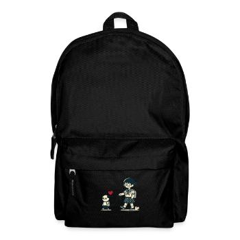 Otaku japonais marchant avec une écolière - Sac à dos - noir - Devant