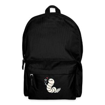 Lustiger Wurm mit Blume - Rucksack - Schwarz - Vorne