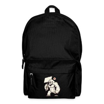 Gorille sauvage, votre texte sur une pancarte - Sac à dos - noir - Devant
