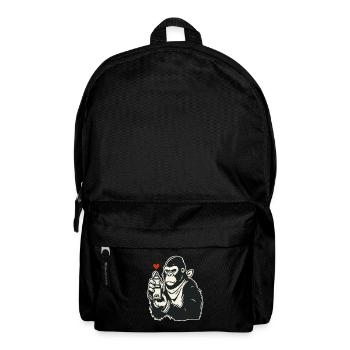 Graffiti Street Art Gorilla with Spray Can - Backpack - black - Front