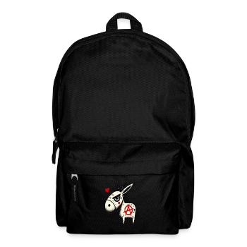 Rebellisch & Lustig: Anarchie Punk-Esel - Rucksack - Schwarz - Vorne