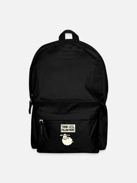 Protest Schaf: weniger denken, mehr folgen - Rucksack - Schwarz