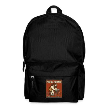 Höhlenmensch auf Rennrad Fahrrad mit Muskelkraft - Rucksack - Schwarz - Vorne