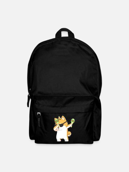 Tupfen Shiba Inu Hund In Sombrero Mit Maracas - Rucksack - Schwarz