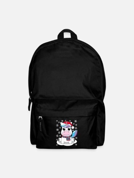 Einhorn Weihnachten Geschenk Weihnachtsgeschenk - Rucksack - Schwarz