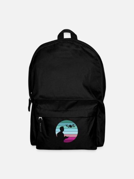 Drohne Pilot Quadrocopter Geschenk Retro Vintage - Rucksack - Schwarz