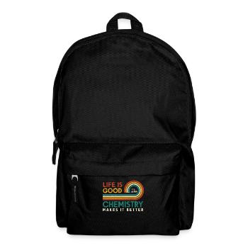 Life is good, chemistry makes it better - Backpack - black - Front