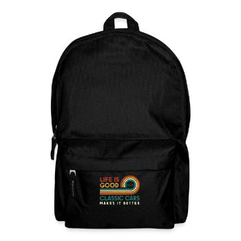 Life is good. Classic cars do it - Backpack - black - Front