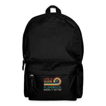 Das Leben Ist Gut, Flamingos Machen Es Besser - Rucksack - Schwarz - Vorne