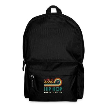 Das Leben Ist Gut Hip Hop Macht Es Besser Für Hip - Rucksack - Schwarz - Vorne