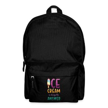 Eiscreme Ist Immer Die Antwort Auf Gefrorene - Rucksack - Schwarz - Vorne