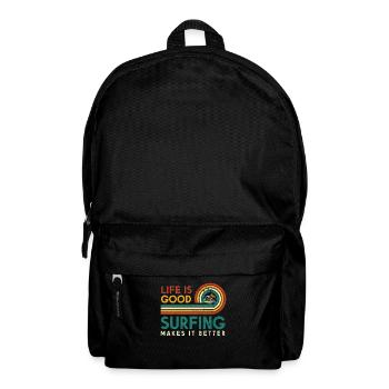 Das Leben Ist Gut Surfen Macht Es Besser Für Einen - Rucksack - Schwarz - Vorne