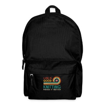 Life is good. Knitting makes it better - Backpack - black - Front